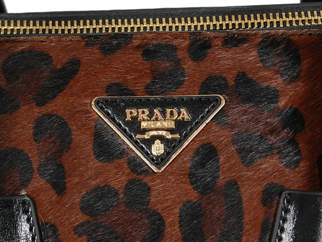 2014 Prada Horsehair & Calf Leather Tote Bag for sale BN2625 brown